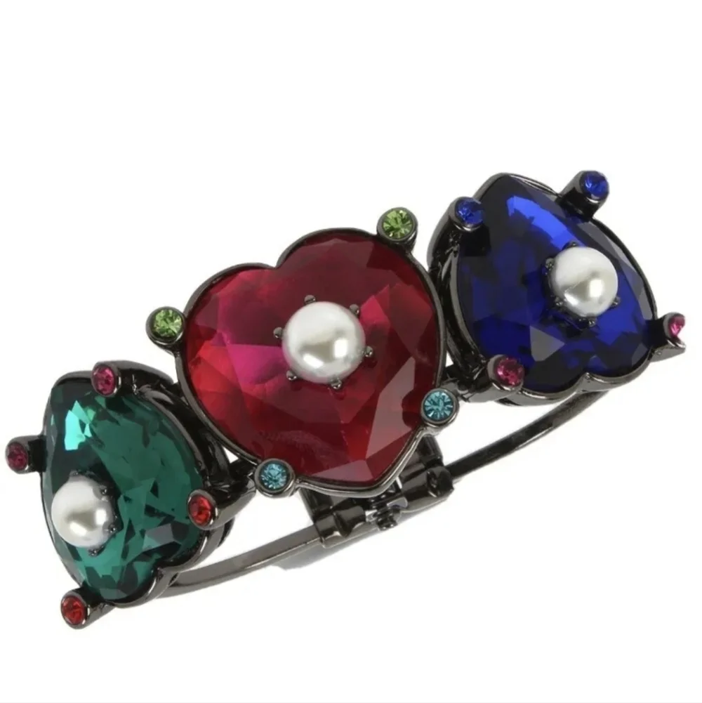 Betsey Johnson Chunky Heart Cuff Bracelet‎ 80s Punk Goth Grunge
